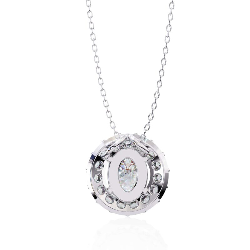 Oval Moissanite Pendant Necklace For Women - Image 4
