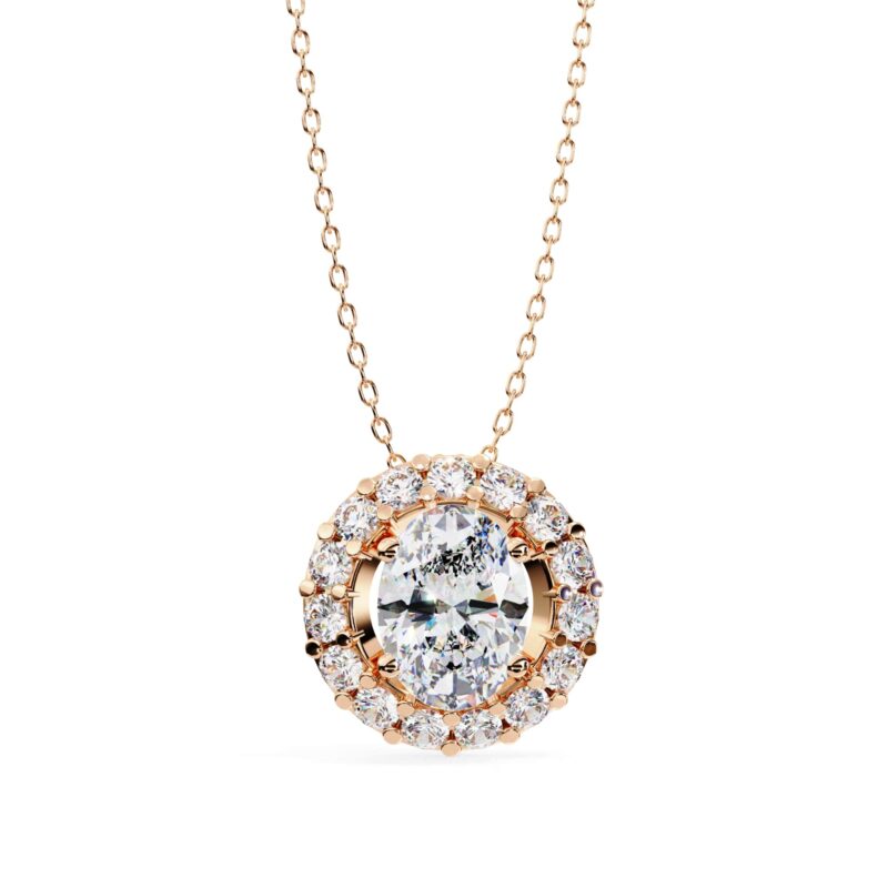 Oval Moissanite Pendant Necklace For Women - Image 9