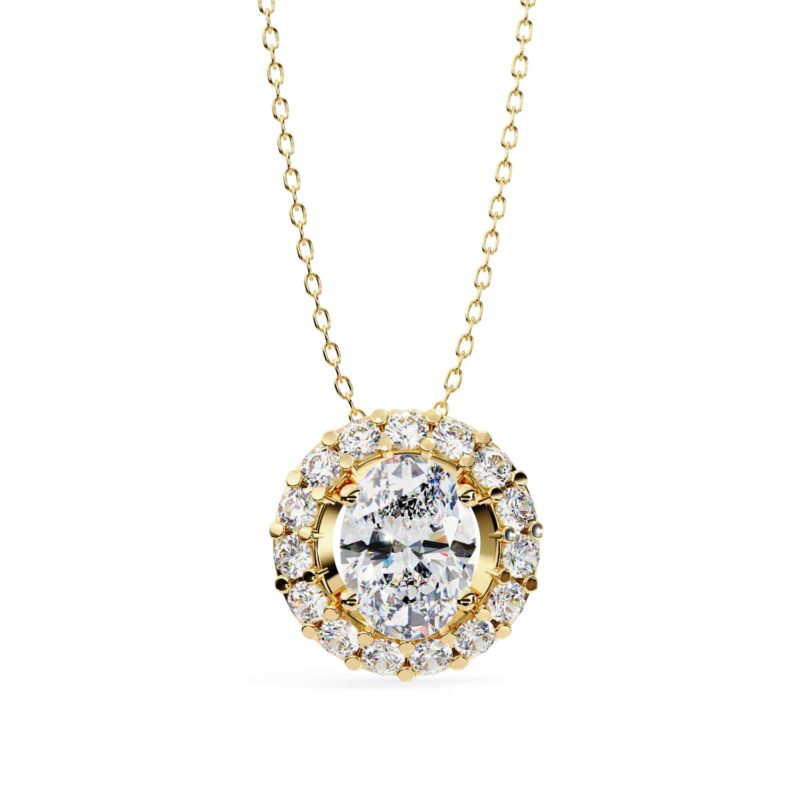 Oval Moissanite Pendant Necklace For Women