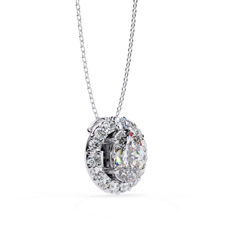Oval Moissanite Pendant Necklace For Women - Image 7