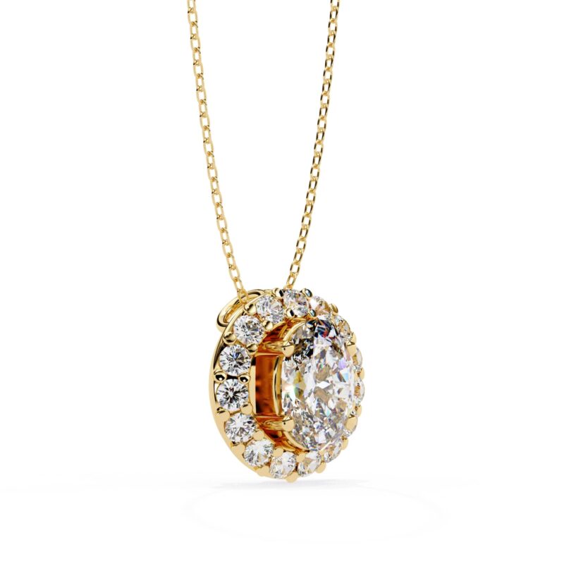 Oval Moissanite Pendant Necklace For Women - Image 8