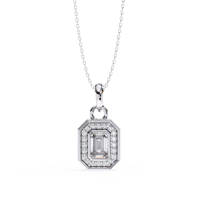 Emerald Moissanite Pendant Necklace For Women - Image 12