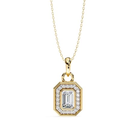 Emerald Moissanite Pendant Necklace For Women