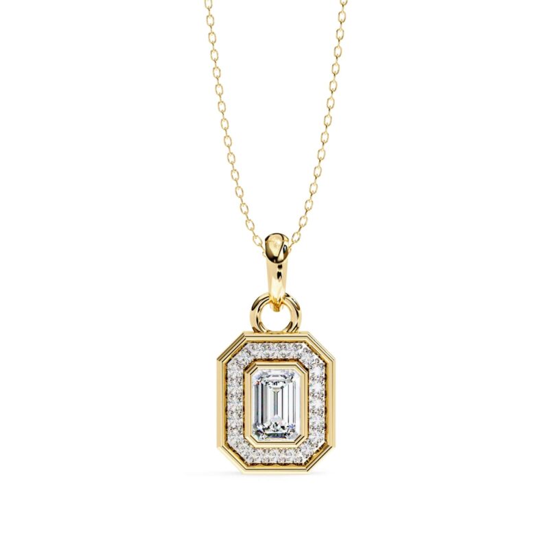 Emerald Moissanite Pendant Necklace For Women