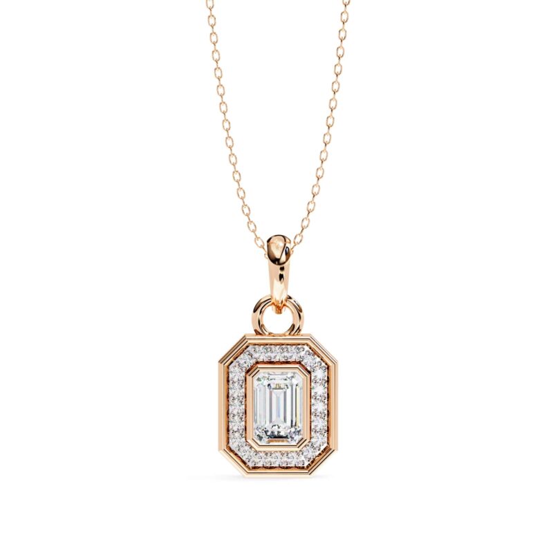 Emerald Moissanite Pendant Necklace For Women - Image 11