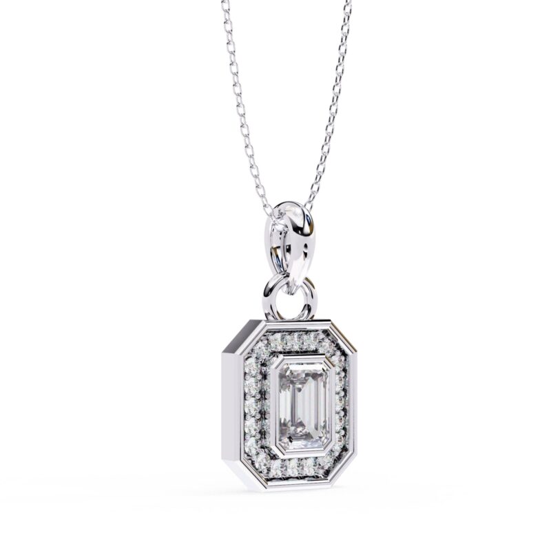 Emerald Moissanite Pendant Necklace For Women - Image 9