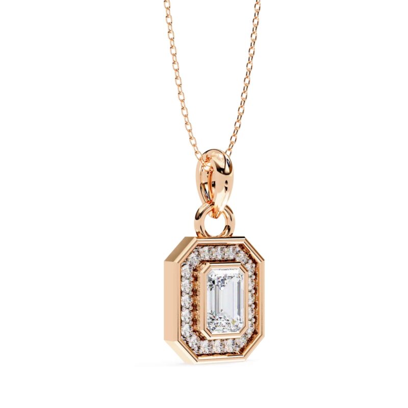 Emerald Moissanite Pendant Necklace For Women - Image 8