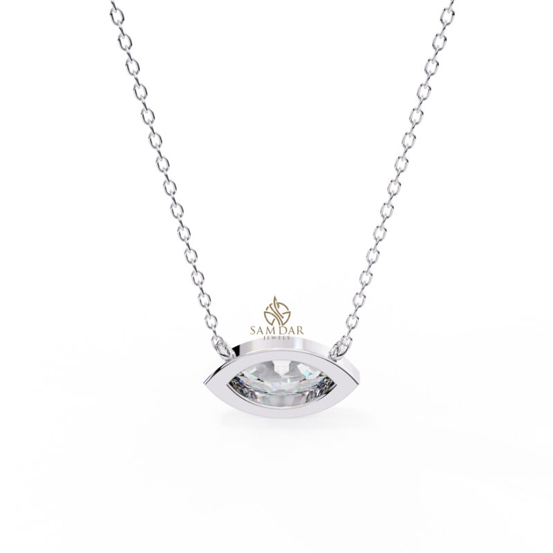 Marquise Moissanite Pendant Necklace For Women - Image 2