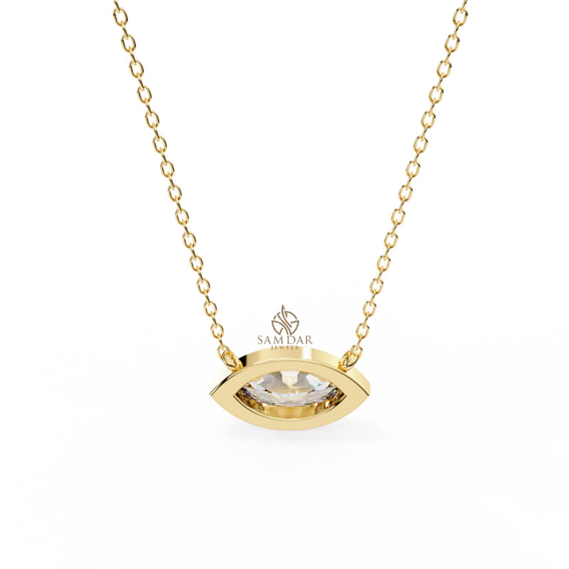 Marquise Moissanite Pendant Necklace For Women - Image 3