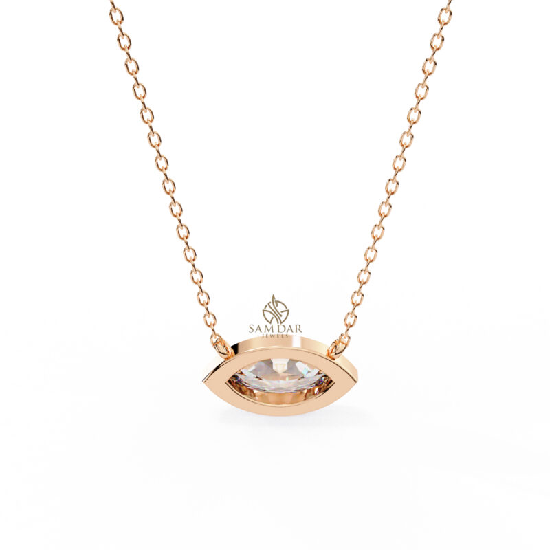 Marquise Moissanite Pendant Necklace For Women - Image 4