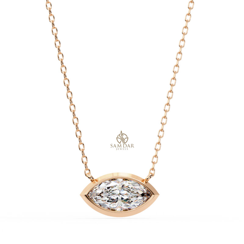 Marquise Moissanite Pendant Necklace For Women - Image 8