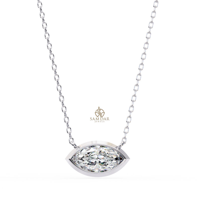 Marquise Moissanite Pendant Necklace For Women - Image 9