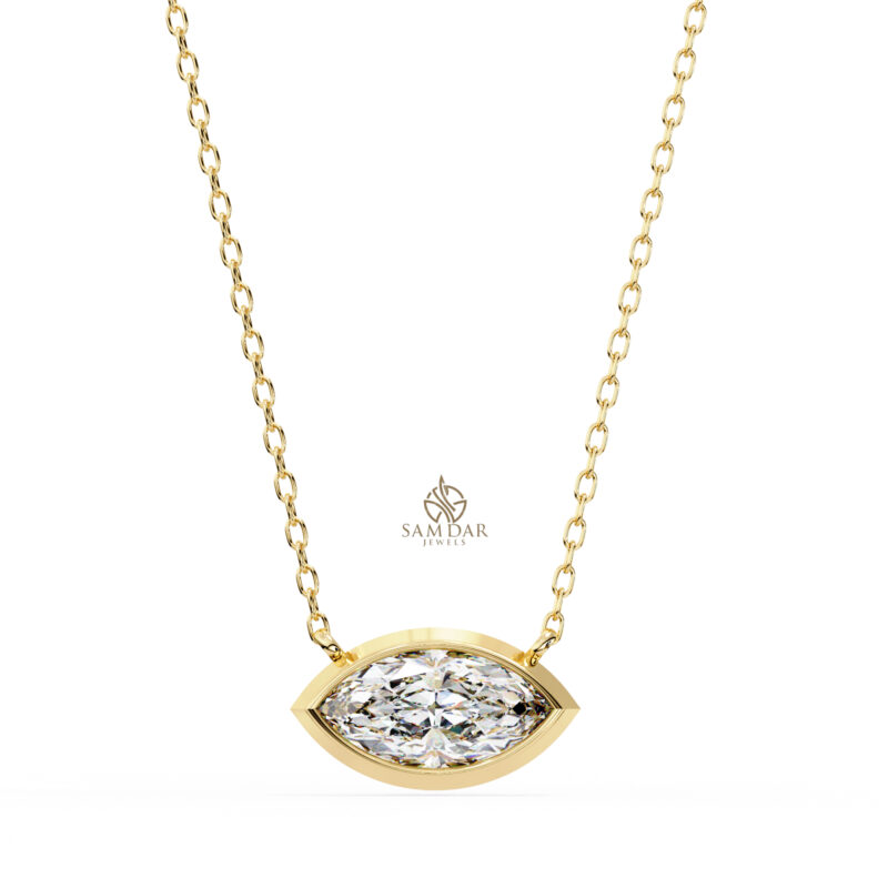 Marquise Moissanite Pendant Necklace For Women