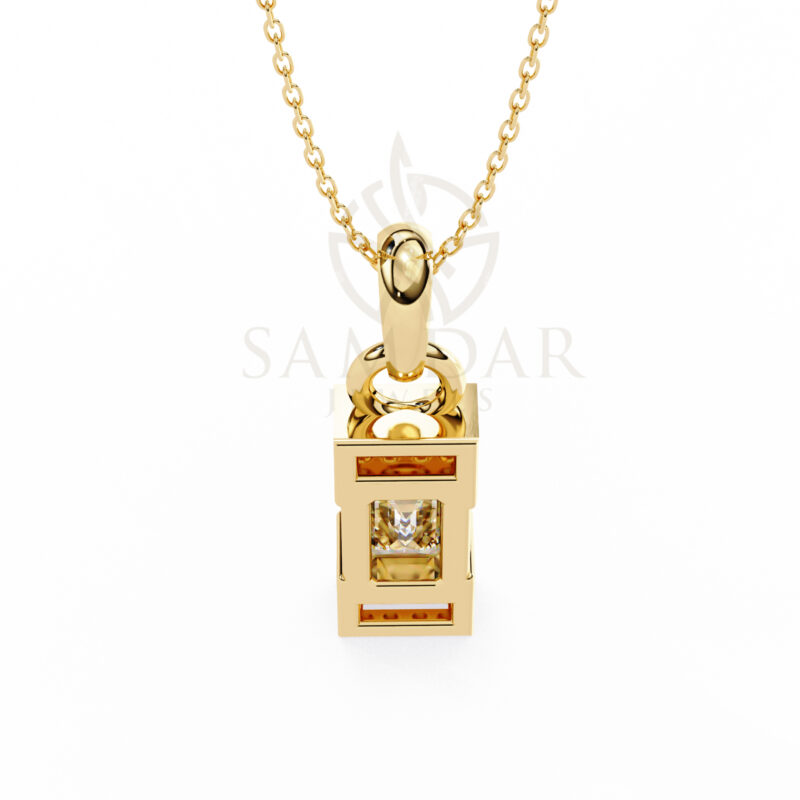 Emerald Moissanite Pendant Necklace For Women - Image 9