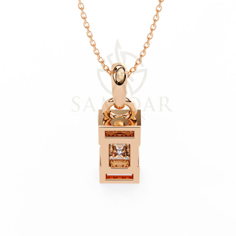 Emerald Moissanite Pendant Necklace For Women - Image 11