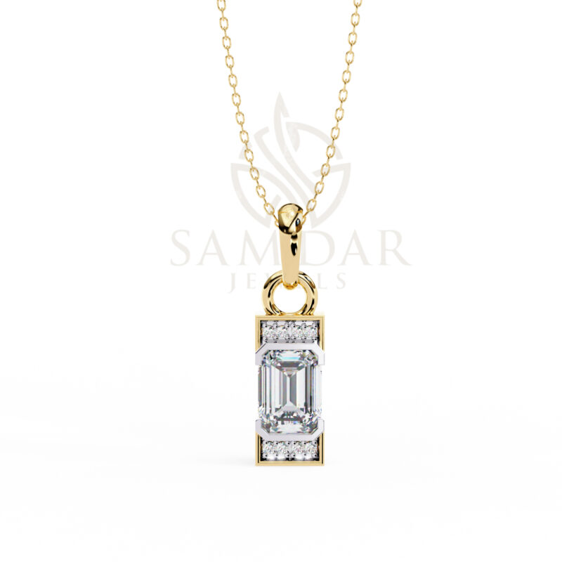 Emerald Moissanite Pendant Necklace For Women