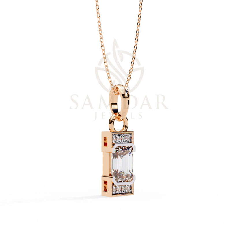Emerald Moissanite Pendant Necklace For Women - Image 8