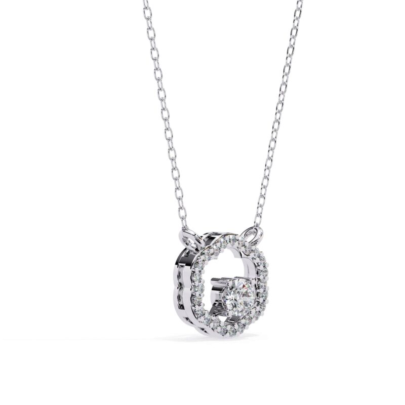 Round Moissanite Pendant Necklace For Women - Image 5