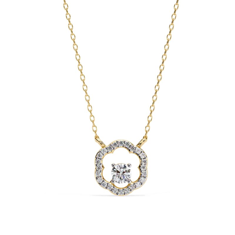 Round Moissanite Pendant Necklace For Women