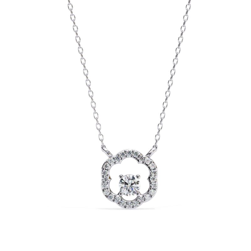 Round Moissanite Pendant Necklace For Women - Image 4