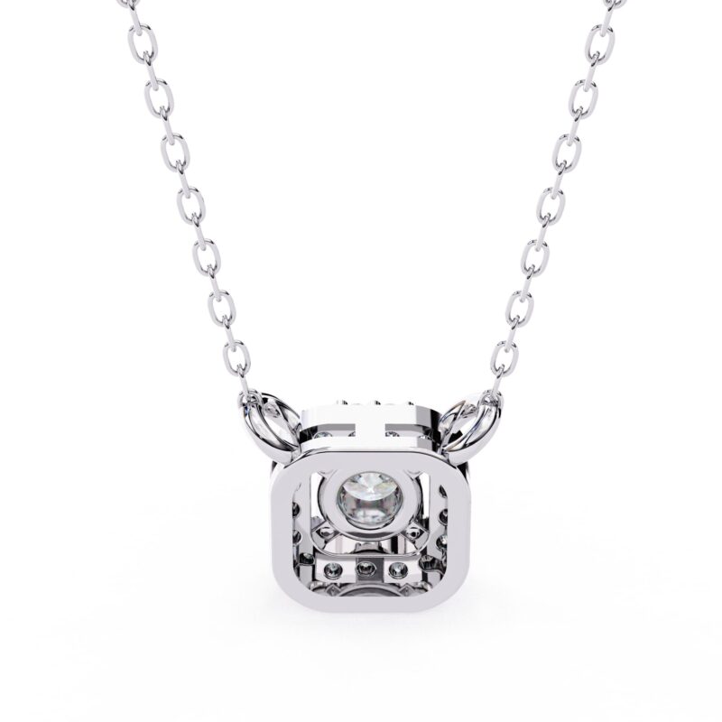 Round Moissanite Pendant Necklace For Women - Image 3