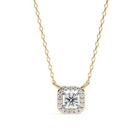 Round Moissanite Pendant Necklace For Women