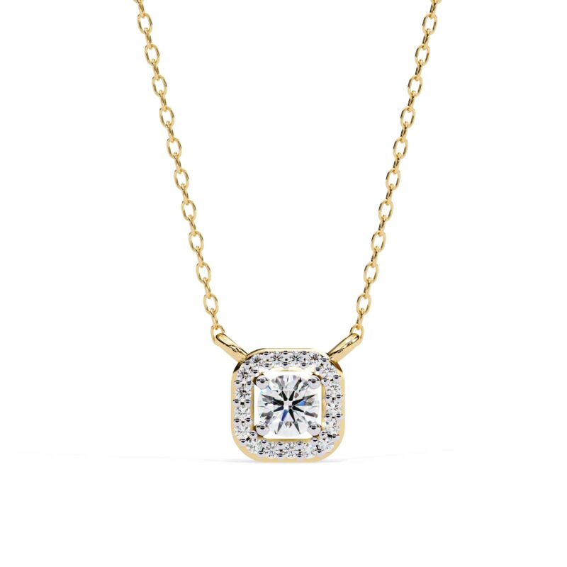 Round Moissanite Pendant Necklace For Women