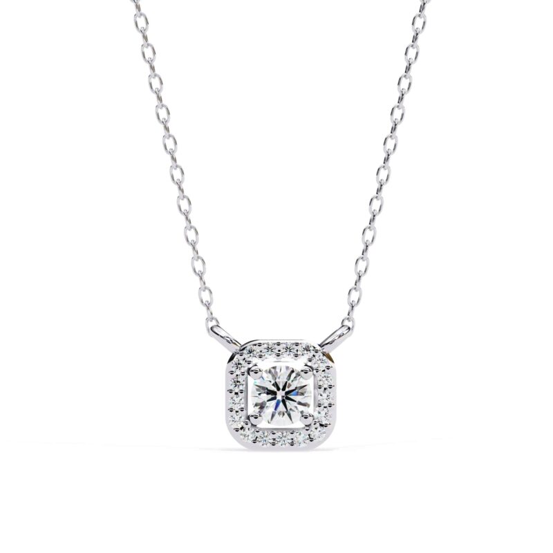 Round Moissanite Pendant Necklace For Women - Image 9