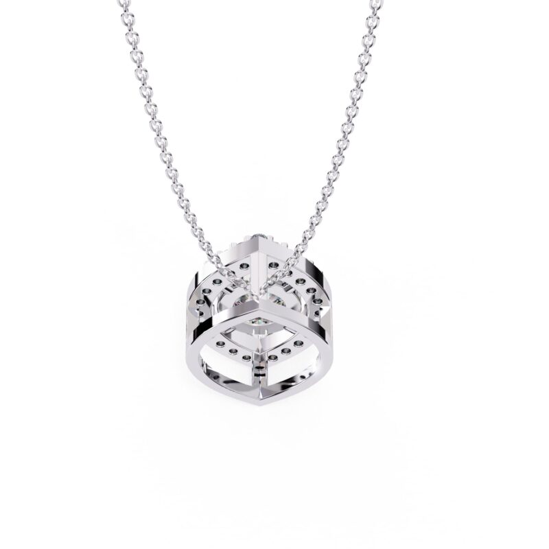 Round Moissanite Pendant Necklace For Women - Image 3