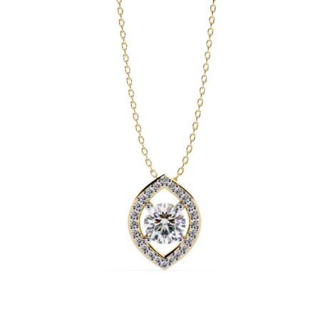Round Moissanite Pendant Necklace For Women