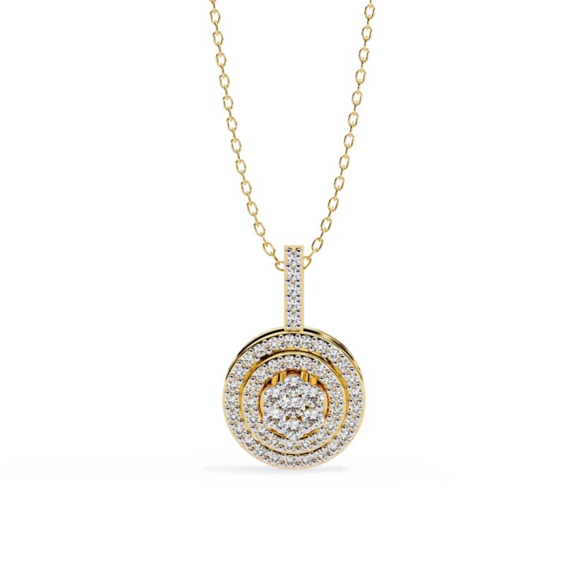Round Moissanite Pendant Necklace For Women