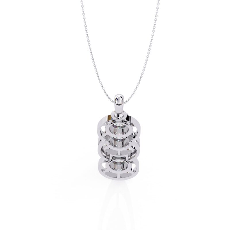 Round Moissanite Pendant Necklace For Women - Image 3