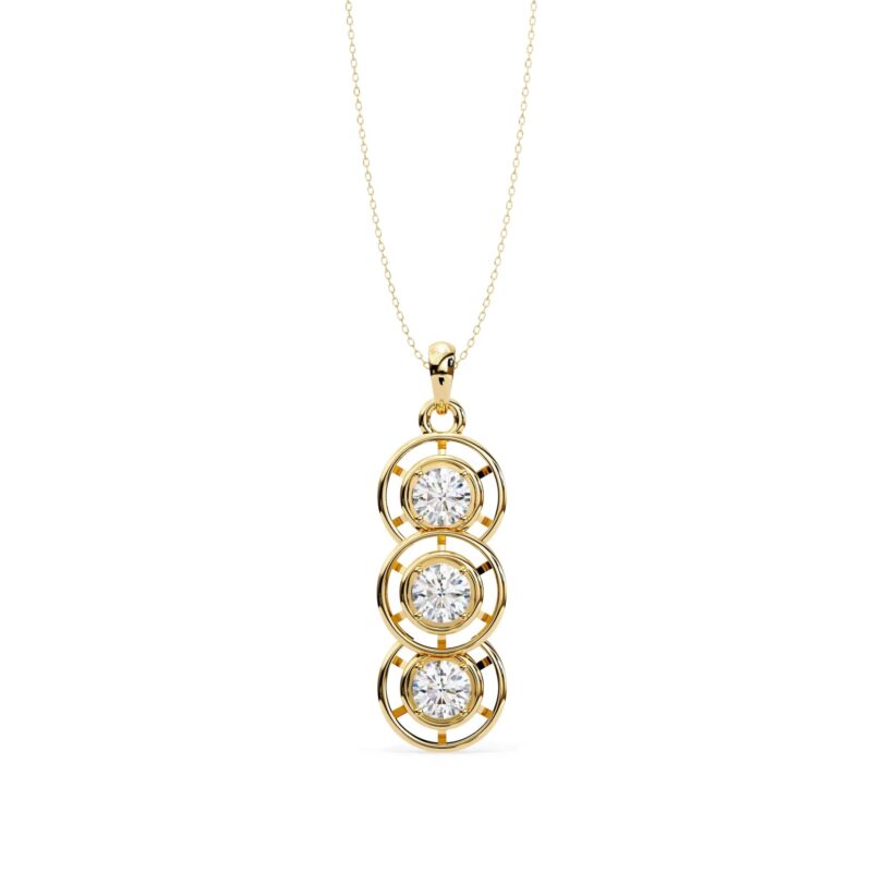 Round Moissanite Pendant Necklace For Women