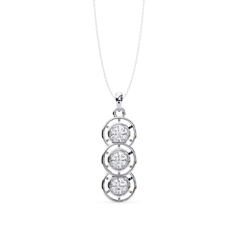 Round Moissanite Pendant Necklace For Women - Image 10