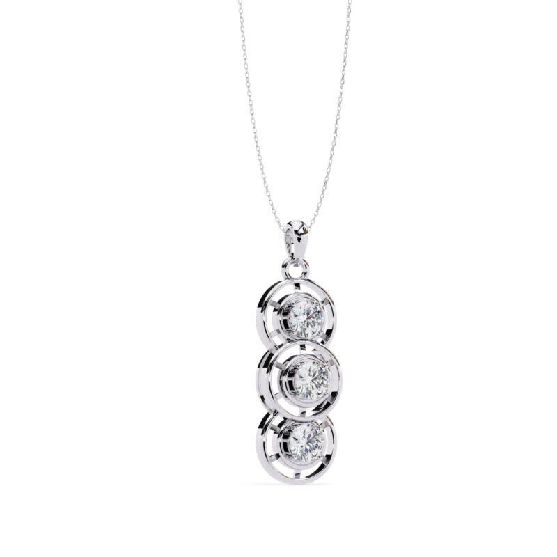 Round Moissanite Pendant Necklace For Women - Image 8