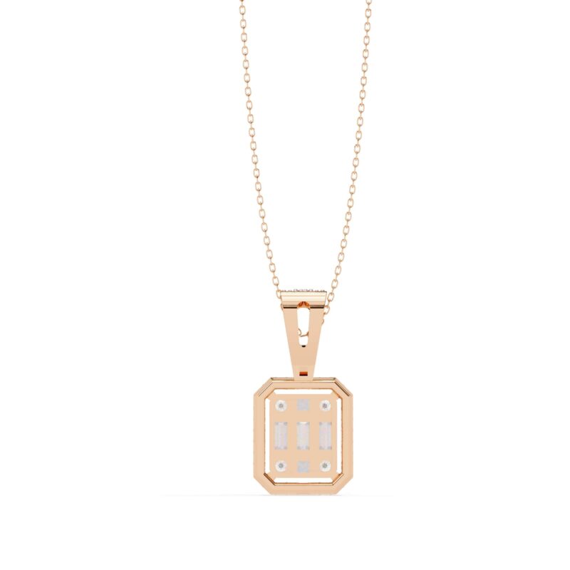 Round, Princess, Baguette Straight Moissanite Pendant Necklace For Women - Image 6