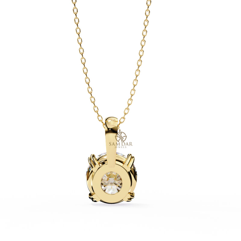 Round Moissanite Pendant Necklace For Women - Image 4