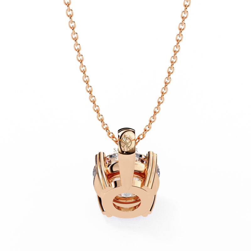 Round Moissanite Pendant Necklace For Women - Image 5