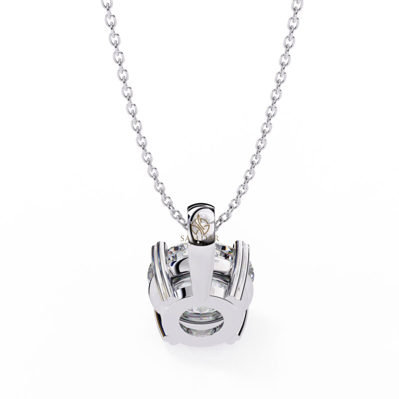 Round Moissanite Pendant Necklace For Women - Image 6