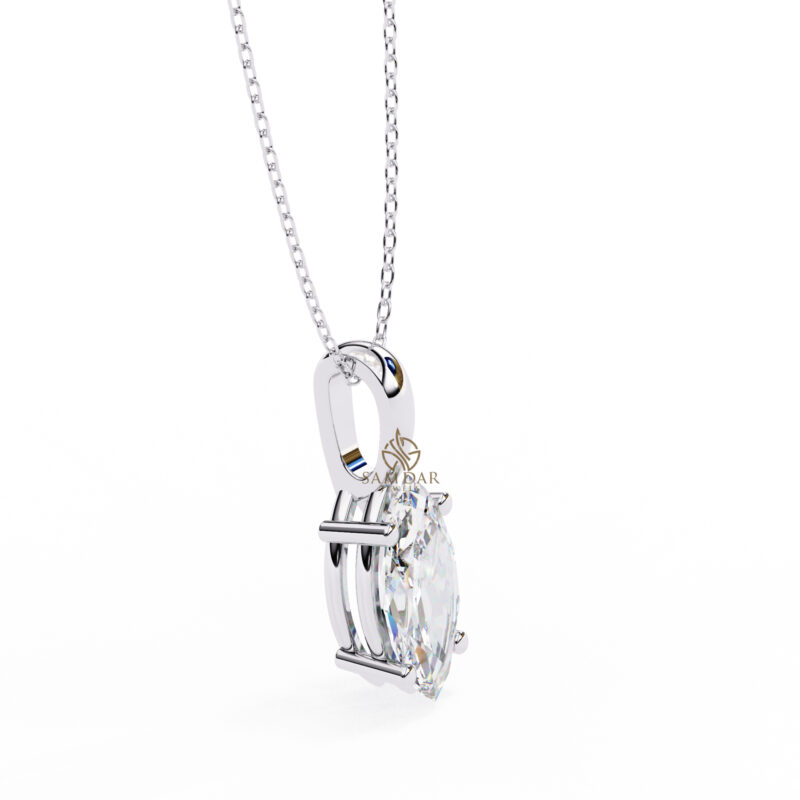 Marquise Moissanite Pendant Necklace For Women - Image 3