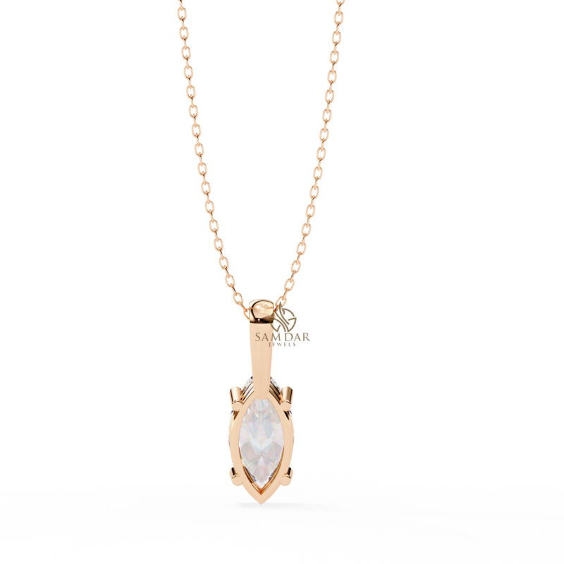Marquise Moissanite Pendant Necklace For Women - Image 5
