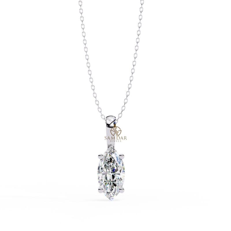 Marquise Moissanite Pendant Necklace For Women