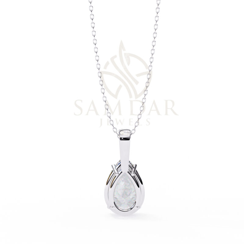 Pear Moissanite Pendant Necklace For Women - Image 2