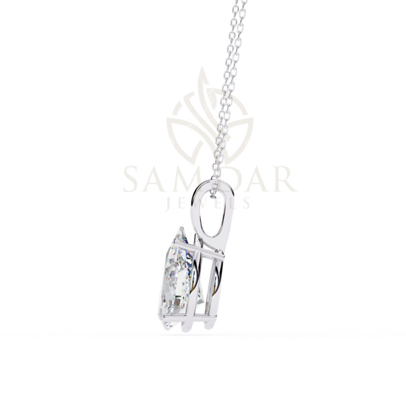 Pear Moissanite Pendant Necklace For Women - Image 4