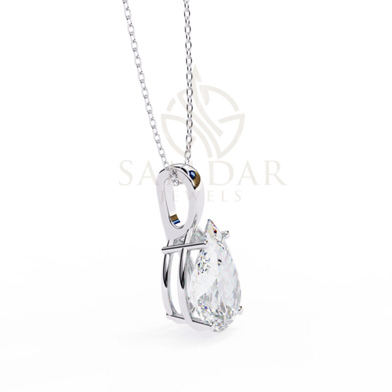 Pear Moissanite Pendant Necklace For Women - Image 7