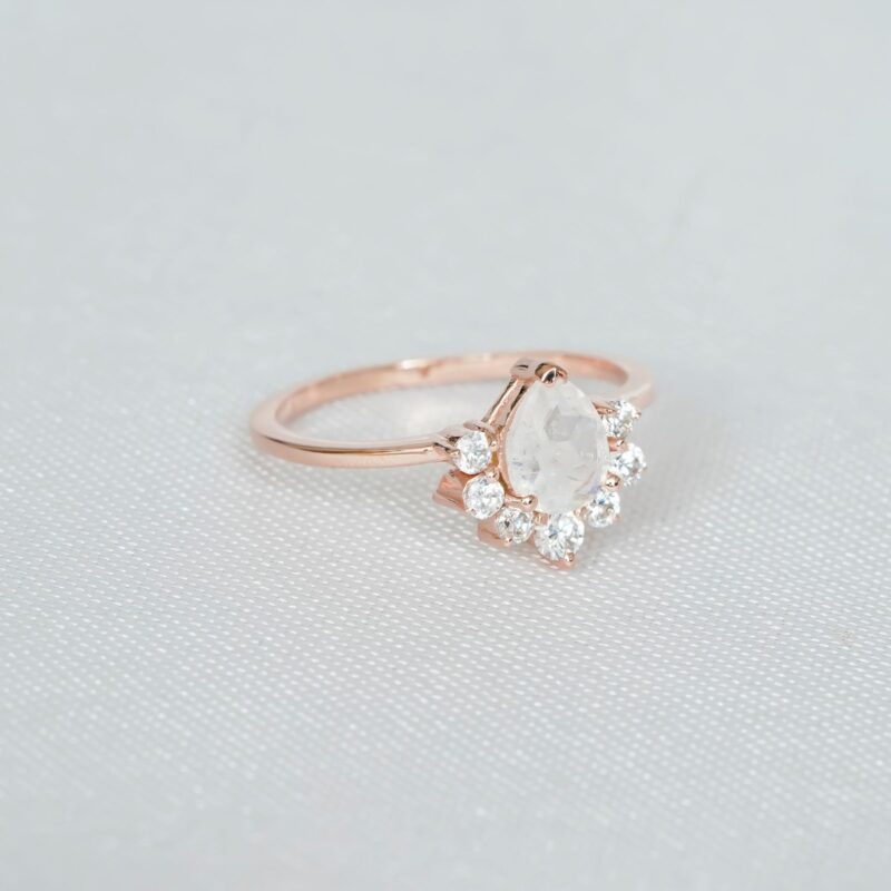 Pear Cut Moonstone Engagement Ring for Women - Image 3