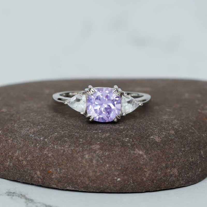 Cushion Cut Amethyst Engagement Ring for Women - Image 2