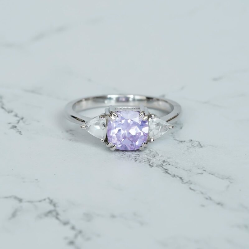 Cushion Cut Amethyst Engagement Ring for Women
