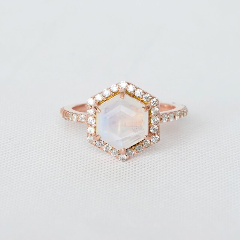 Hexagone Moonstone Ring for Women - Image 2