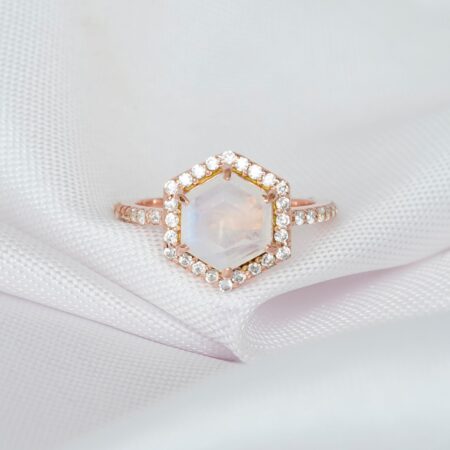 Hexagone Moonstone Ring for Women